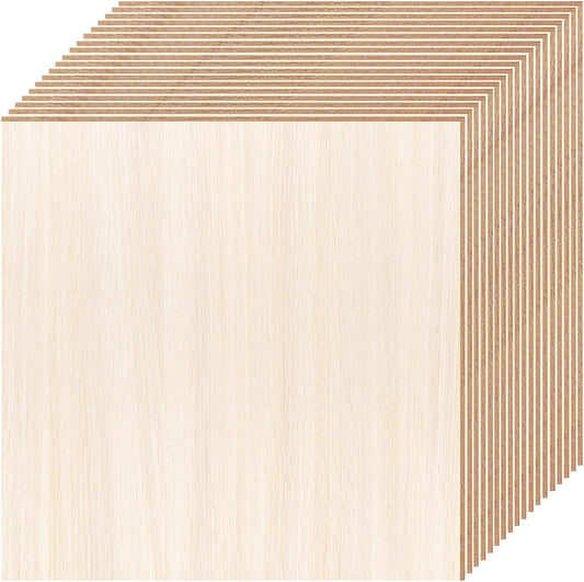 18 Pack Basswood Sheets 6X 6 x 1/16 Inch Thin Wood Sheets for Crafts