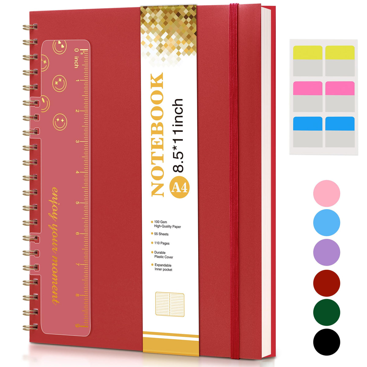 Blank Spiral Notebook Journal 8.5” x 11”, A4 Large Sketch Book for Women Men, 100 GSM Blank Paper Drawing Notebook, Hardcover Spiral Bound Sketchbook for Sketching Work School, Wildflower Mountainside