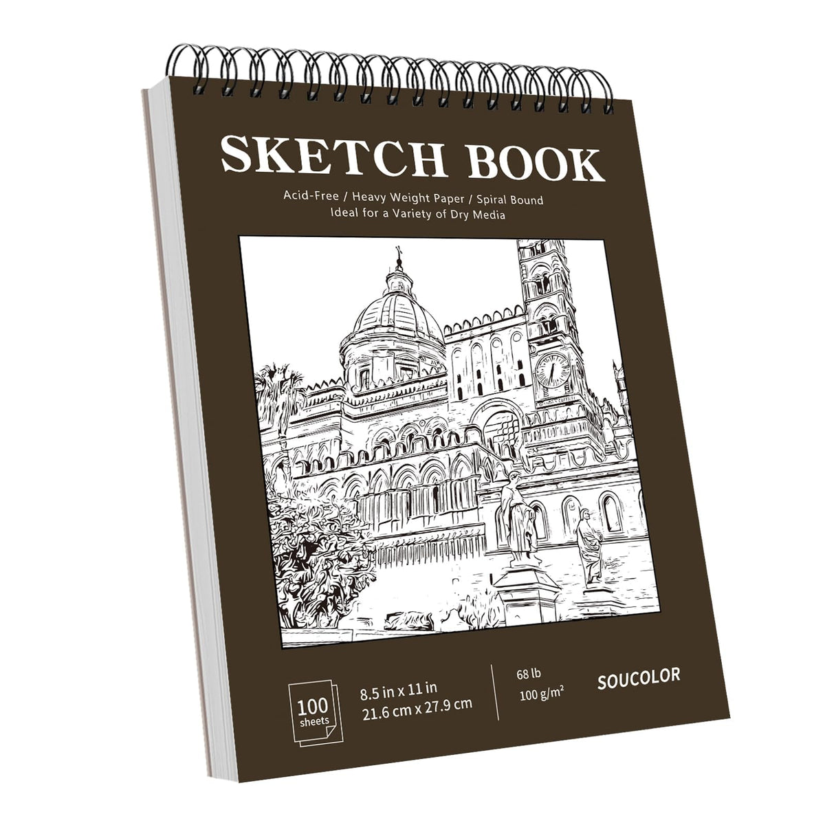 Soucolor Cute Sketch Book 9" x 12" Drawing Paper,Pink Teen Girls Sketchbook