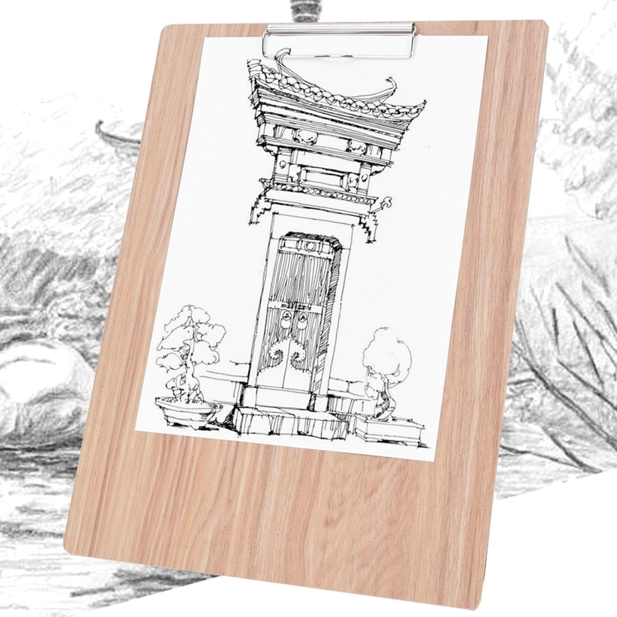 Sketch Board, 11" x 15" Portable Drawing Board, 8K Art Board for Painting Drafting, Wooden Waterproof Watercolor Board Student Art Clipboard for Class Studio