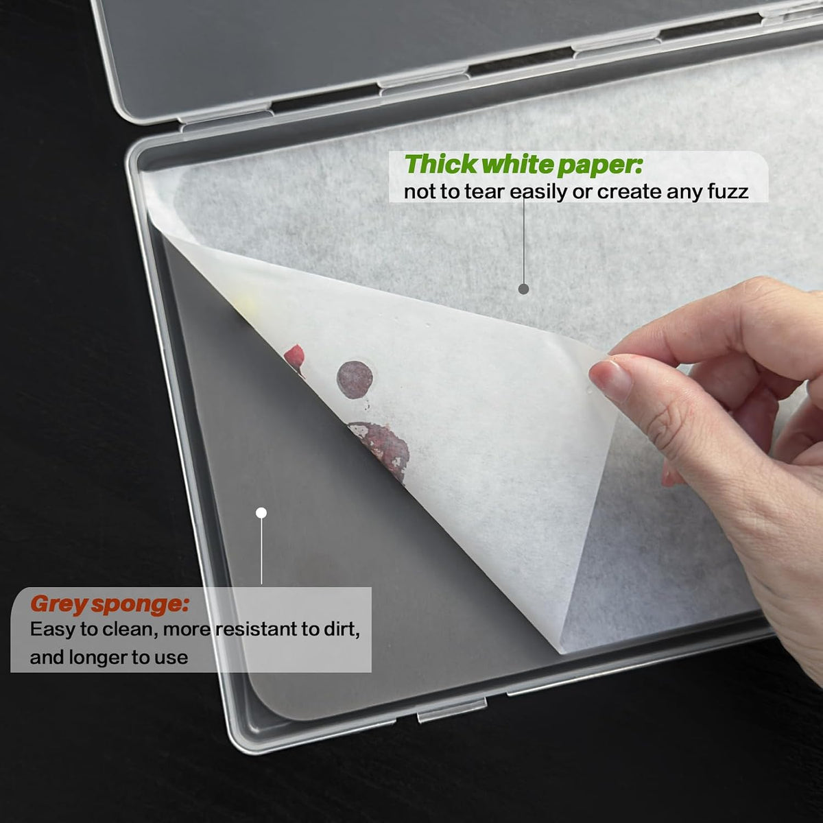 Stay Wet Palette for Acrylic Painting, Wet Pallets for Painting Miniatures Include Wet Pallete Tray, 2 Pcs Sponges and 100 Pcs Hydro Paper to Keep Paint Stay Wet
