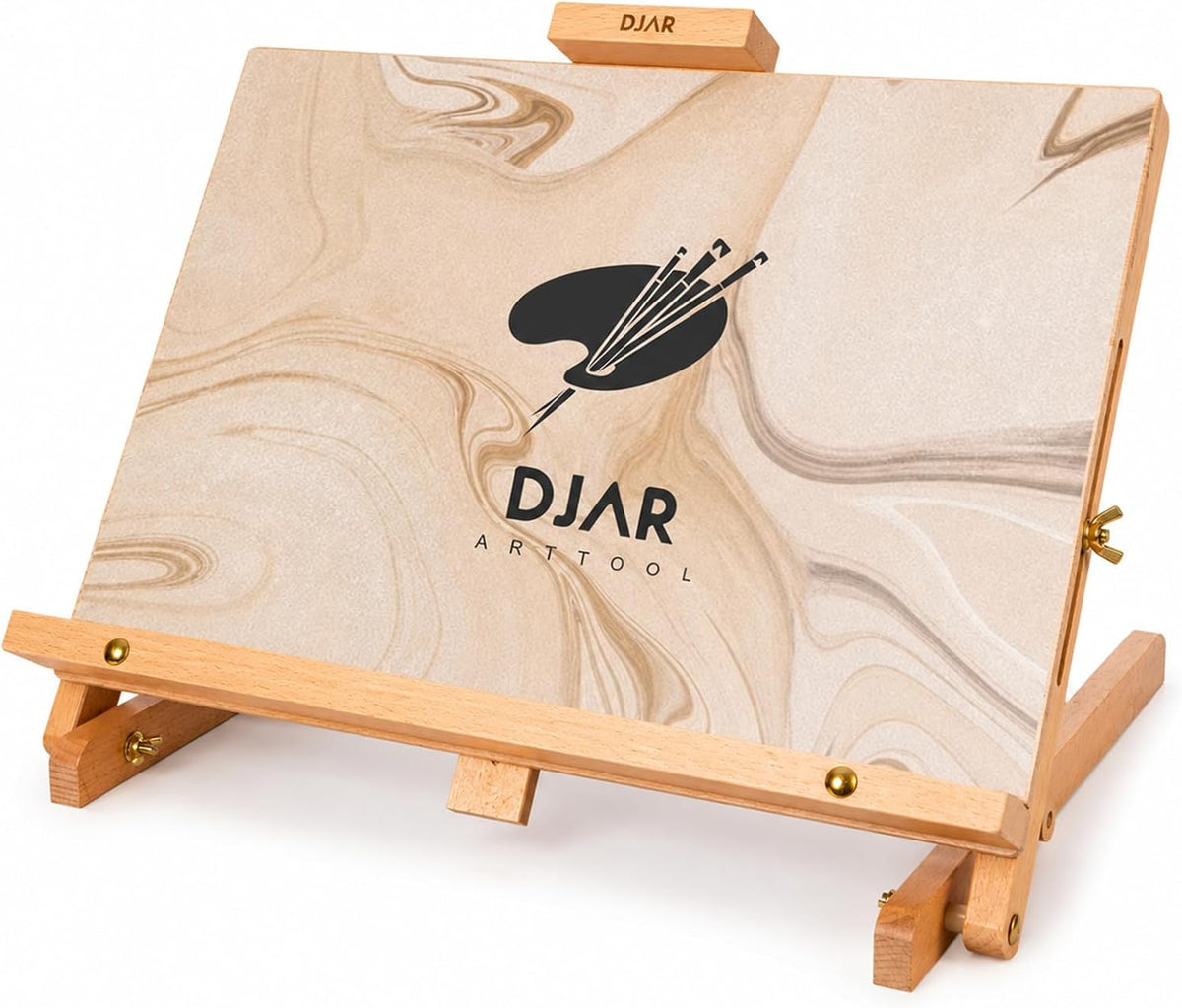 DJAR Tabletop Easel Stand for Painting, Solid Beech Wood, Natural