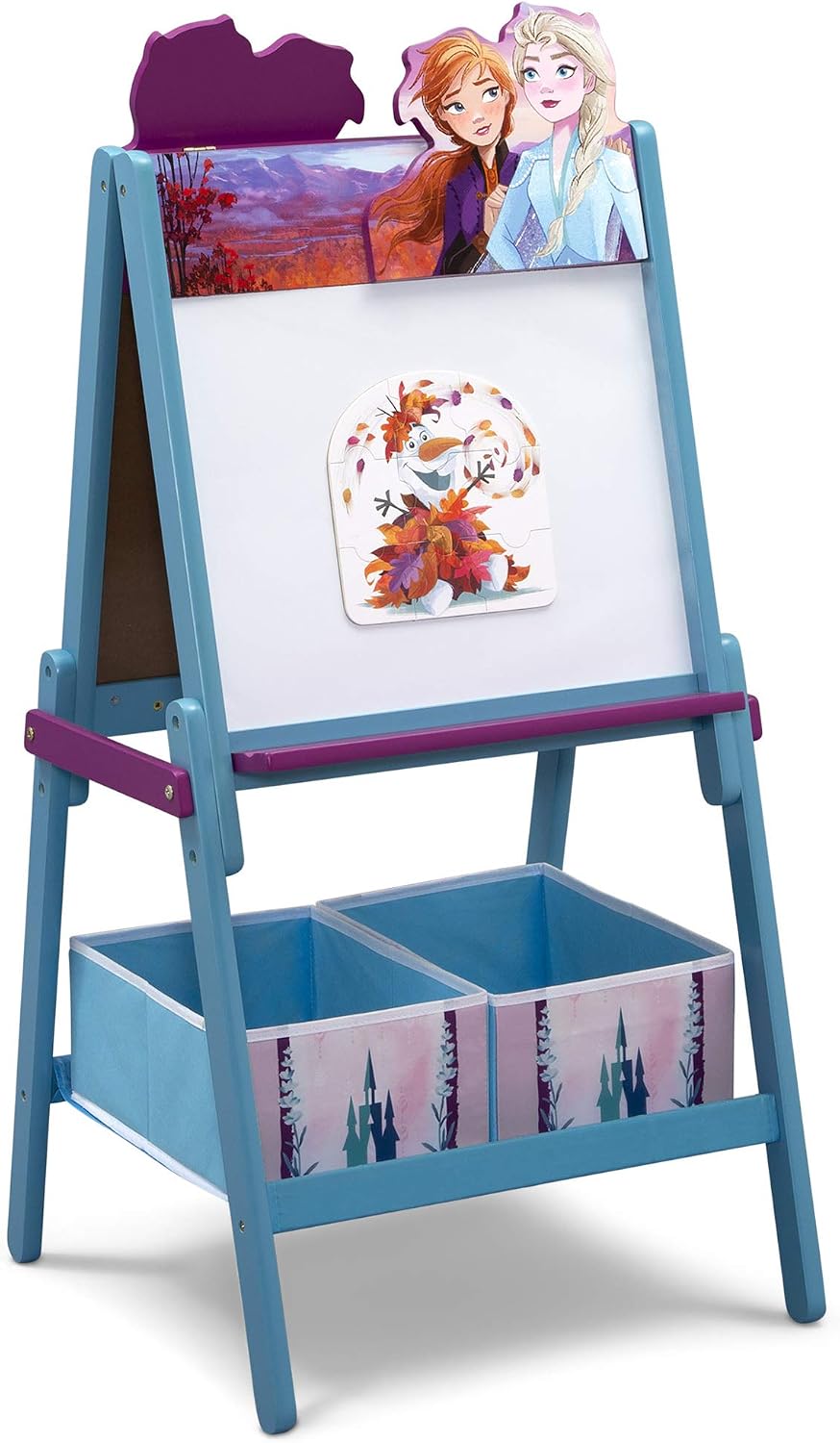 Delta Children Wooden Double-Sided Kids Easel with Storage -Ideal for Arts & Crafts, Homeschooling and More, Disney Minnie Mouse - Greenguard Gold Certified, Drawing
