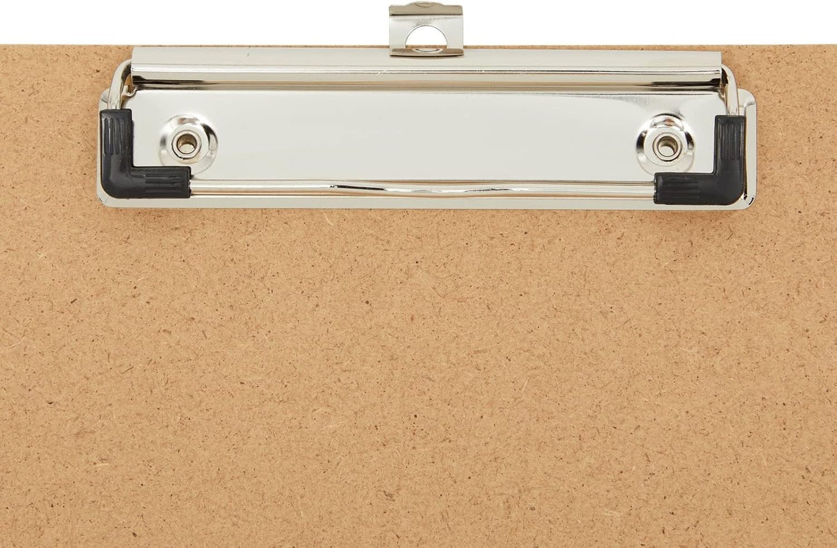 Juvale Clipboard - 11.5 x 17.4 in, Brown MDF, 4-Pack - Wood Clipboard Set with Low-Profile Metal Clip & Retractable Hook - Oversized & Portable for Drafting Board & Sketch Board Use