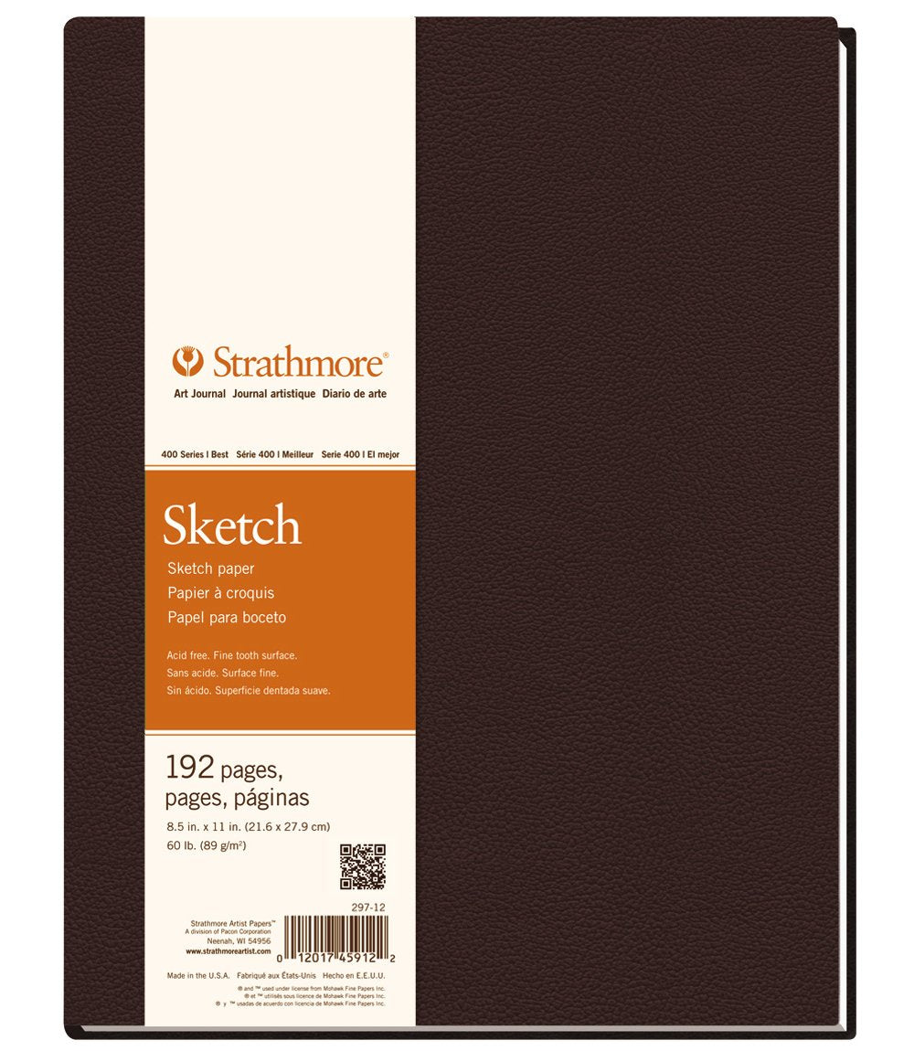 Strathmore 400 Series Hard Bound Sketch Journal, 60 lb. Paper, 8.5 X 11.5 inches, 192 Pages (297-12)