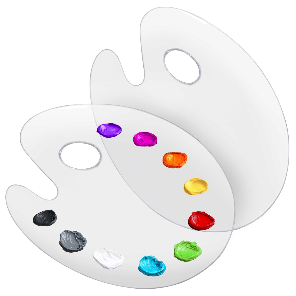 U.S. Art Supply 9" x 13.8" Clear Oval Acrylic Painting Palette