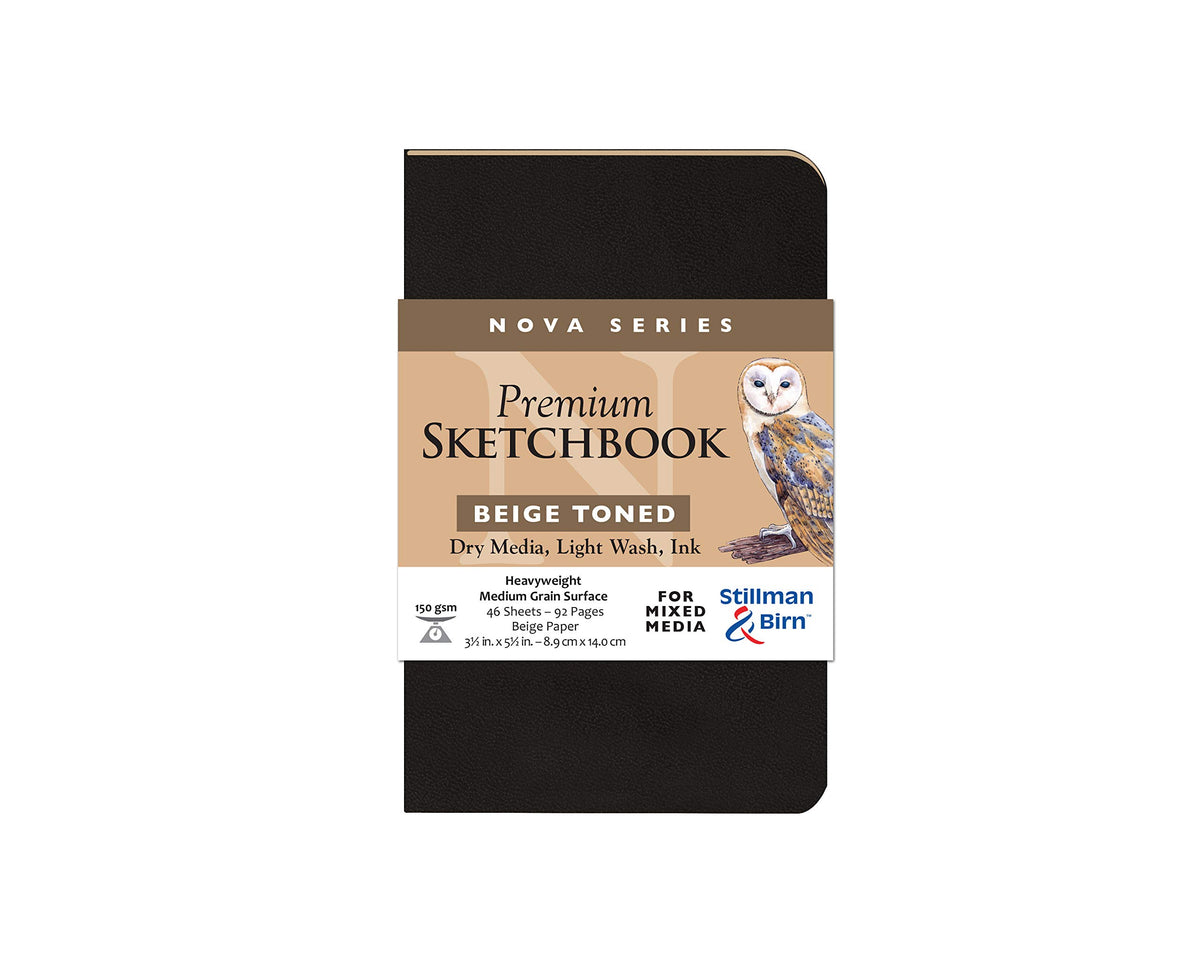 Stillman & Birn Nova Series Beige Softcover Sketchbook, 5.5" x 8.5", 150 GSM (Heavyweight), Beige Paper, Medium Grain Surface