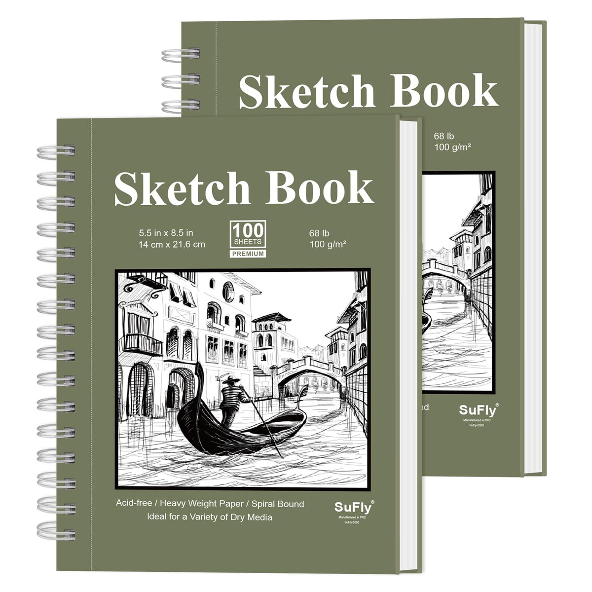 Sketch Book 8.5 x 11, Sketch Pad, Pack of 1 (68lb/100gsm), 100 Sheets Spiral Sketchbook, Acid Free Drawing Paper, Sketch Pads for Drawing for Adults, Art Paper for Drawing and Painting for Kids.
