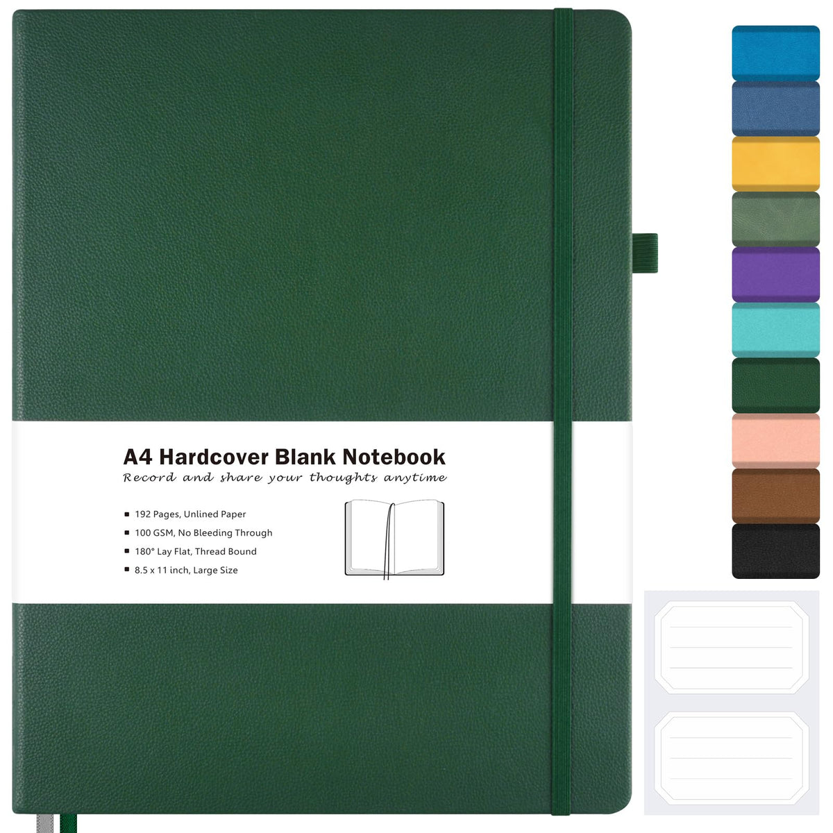 Blank Notebook Hardcover Sketch Book, 8.5 x 11 Blank Journal No Bleed Paper