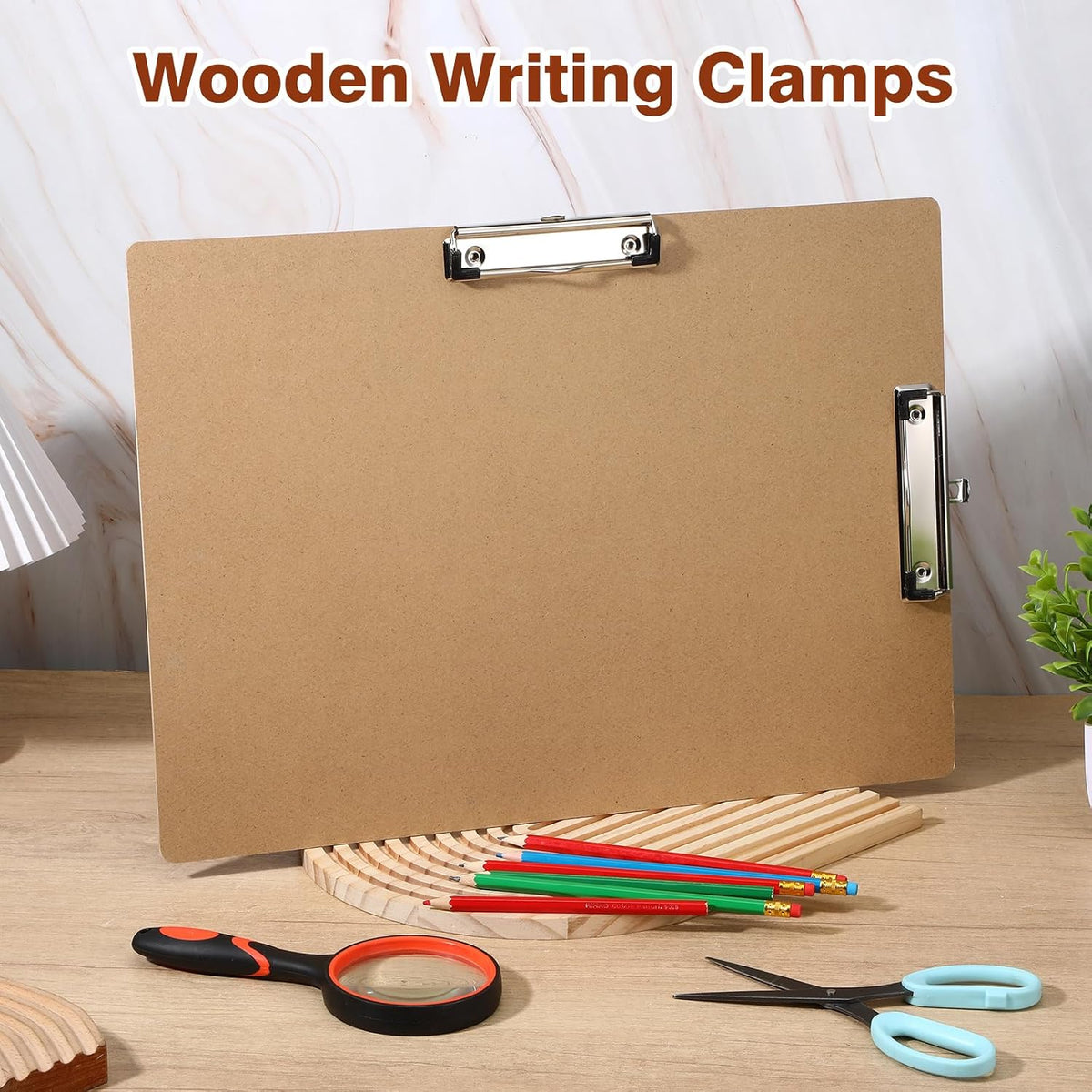 6 Pcs 11x17 Clipboard Large Clipboard with Double Low-Profile Clips, Wooden Lap Board for Drawing, Sketching, Art, Office & Professional Use (Brown)