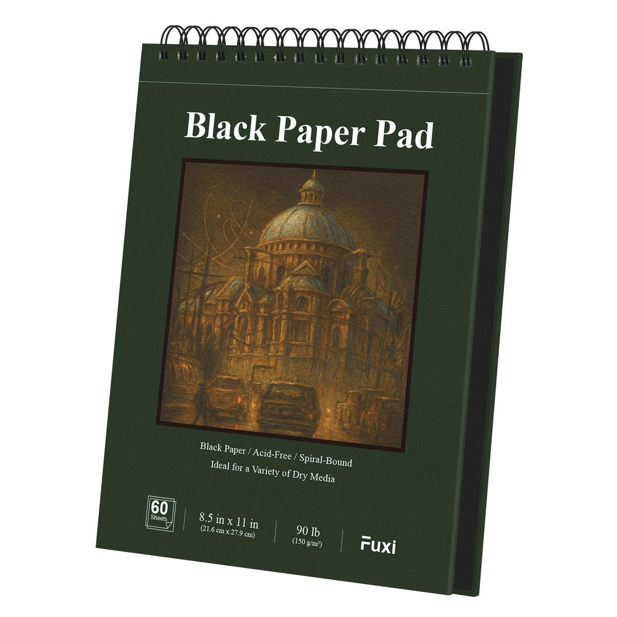 Fuxi 9" x 12" Sketch Book Set, Top Spiral Bound Sketchbook, 200 Sheets