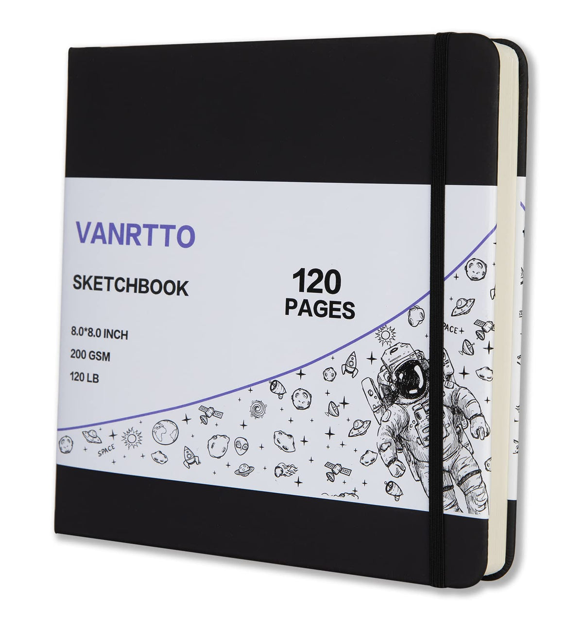 Vanrtto Hardcover Square Sketch Book, Mixed Media Sketchbook 8x8 Inch