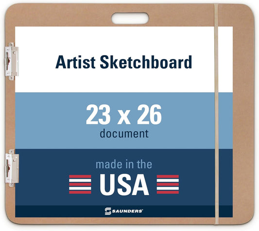 Saunders Sketchboard 23x26 Recycled Hardboard Drawing Board with Handle