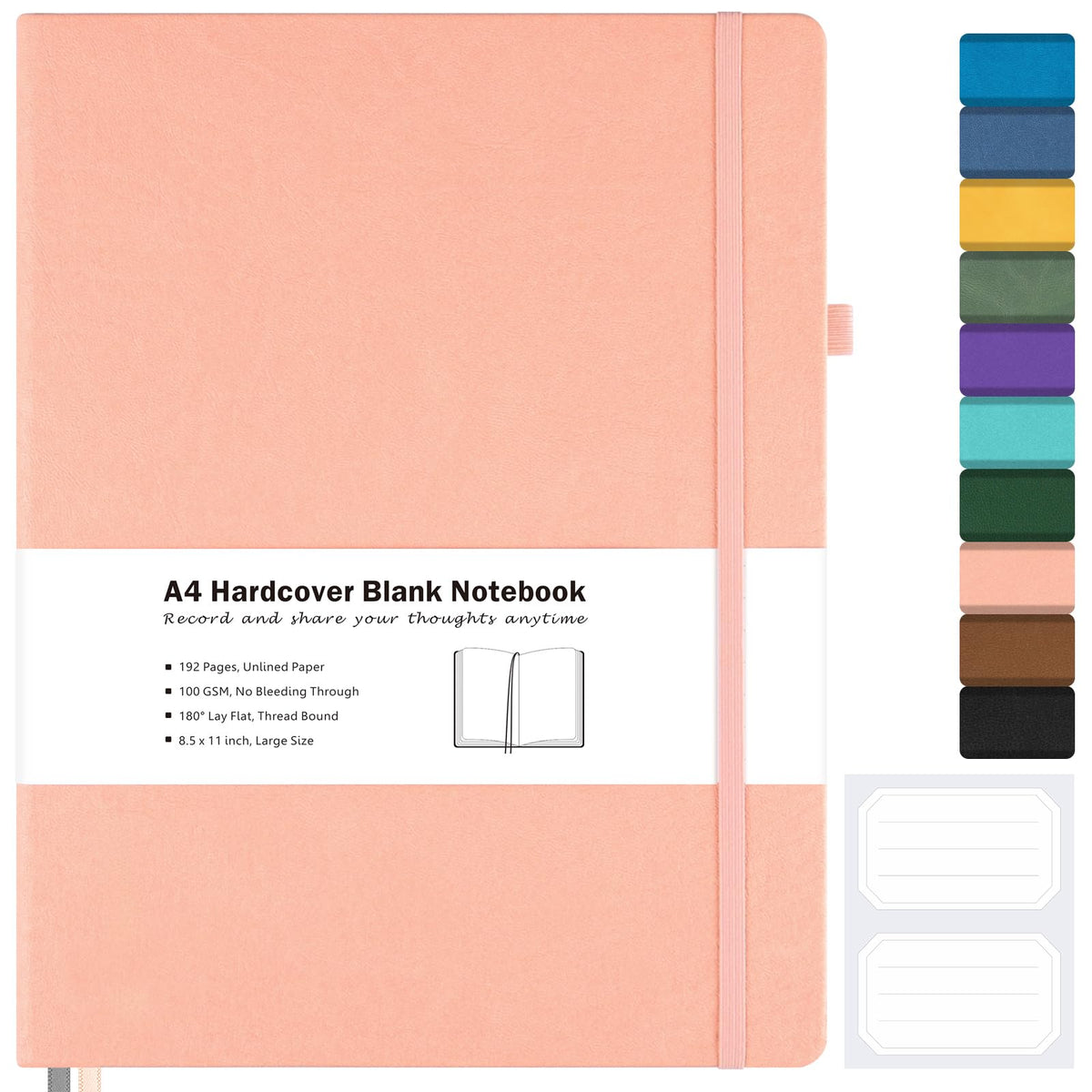 Blank Notebook Hardcover Sketch Book, 8.5 x 11 Blank Journal No Bleed Paper