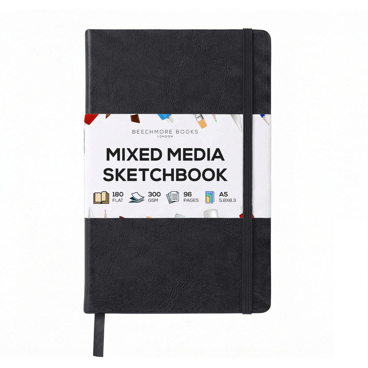 Beechmore Books A4 8.5x11 Mixed Media Sketchbook 300 GSM/140lb