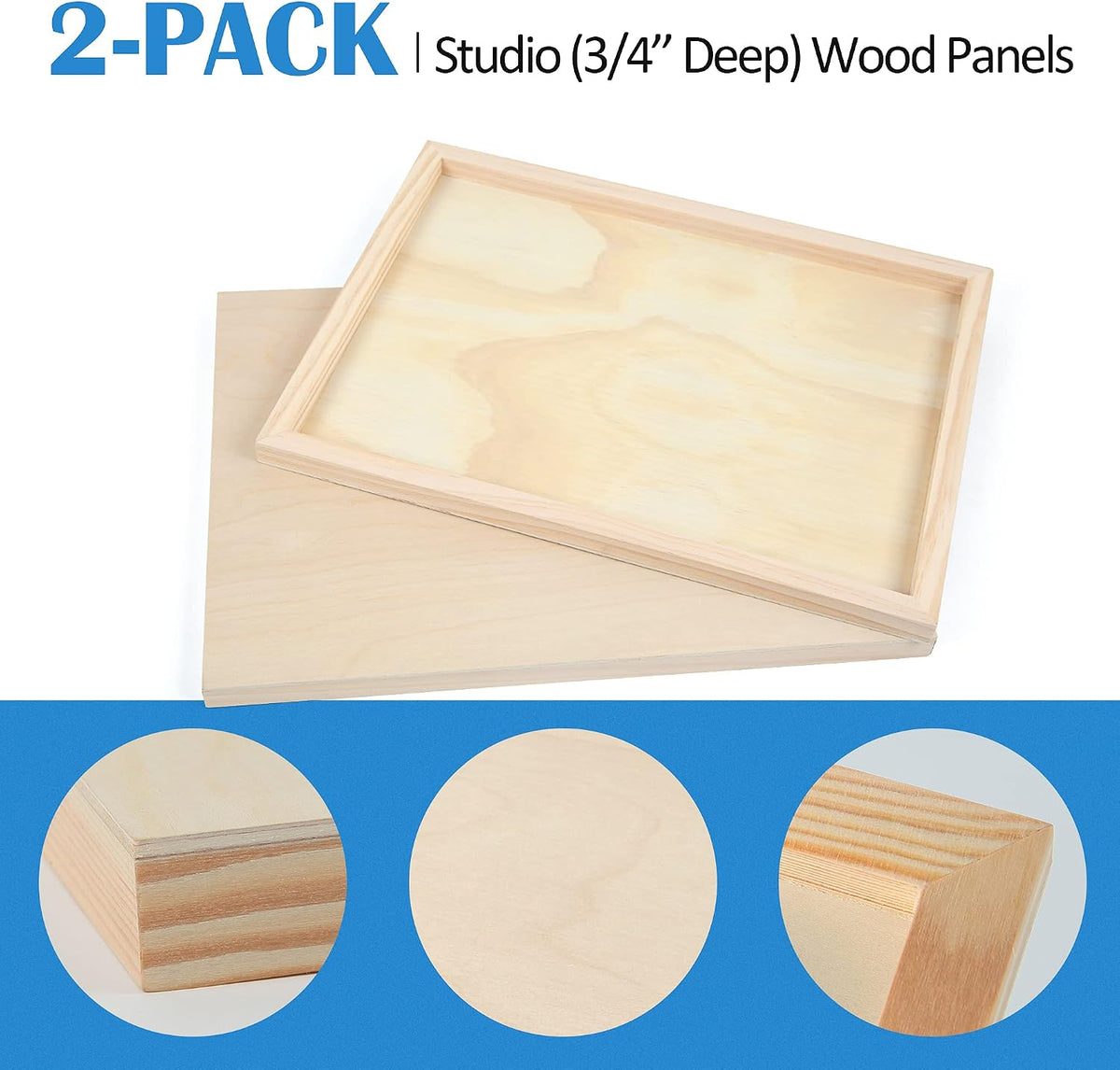Falling in Art 2 Pack 12x16 Unfinished Birch Wood Panels Kit for Painting