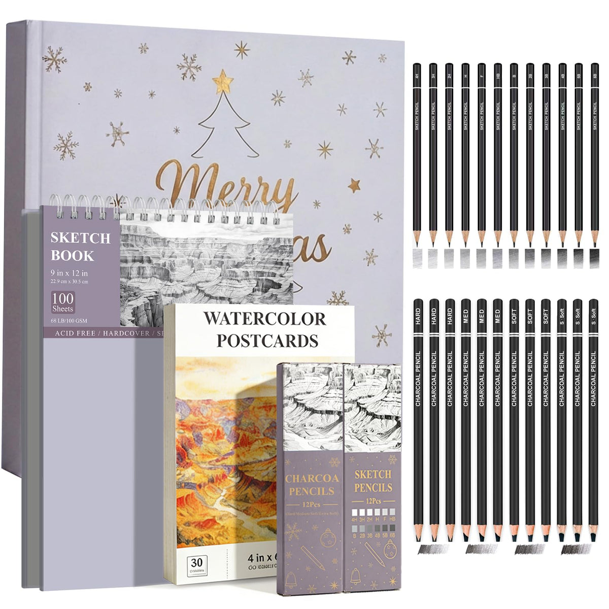 SuFly Sketch Book 9x12, 100-Sheet Drawing Paper Pad, 68lb/100gsm, Acid-Free