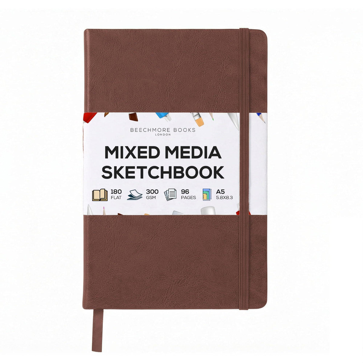 Beechmore Books A4 8.5x11 Mixed Media Sketchbook 300 GSM/140lb