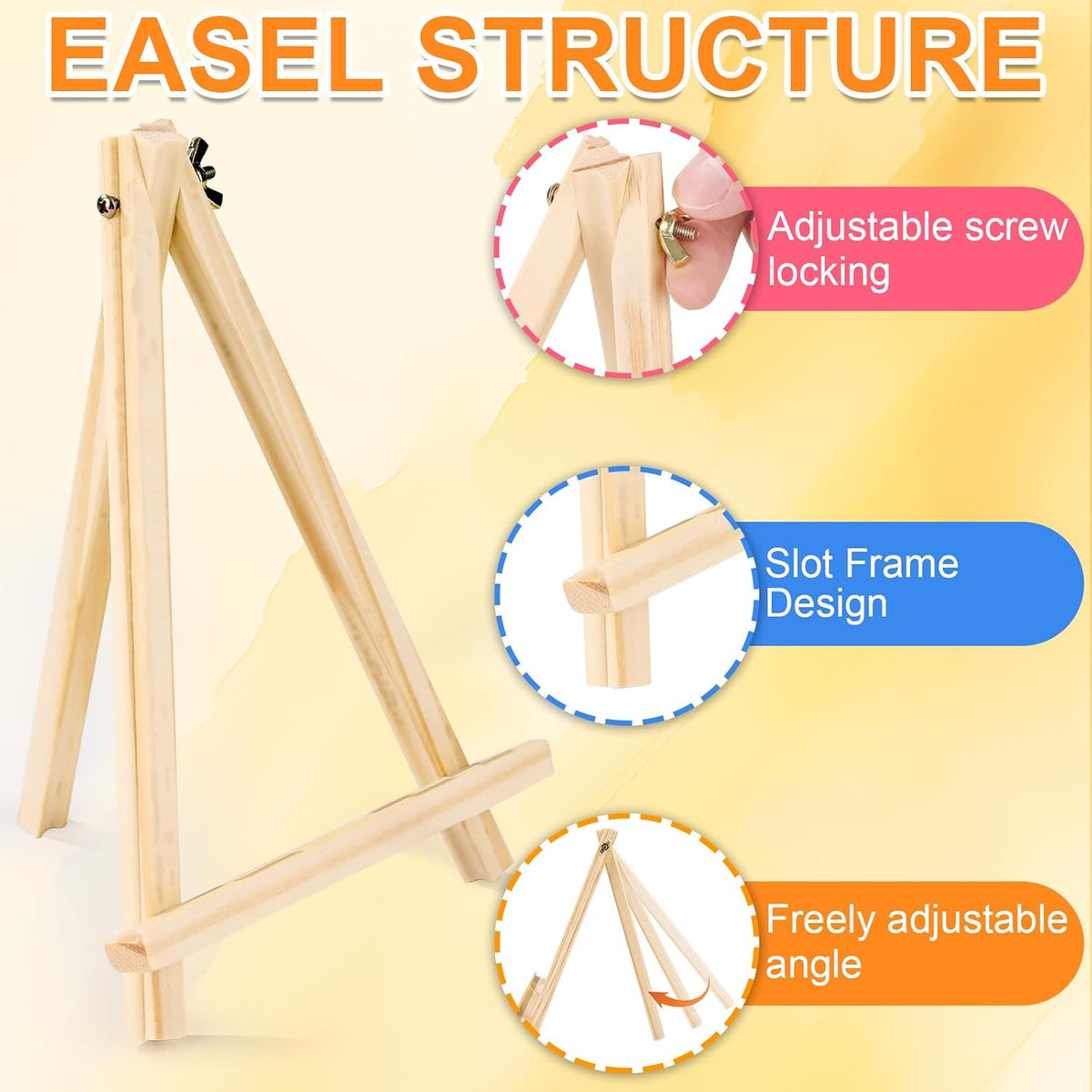 ESRICH 4 PCS 9 Inch Easel for Painting, Easel Stand for Painting Canvas