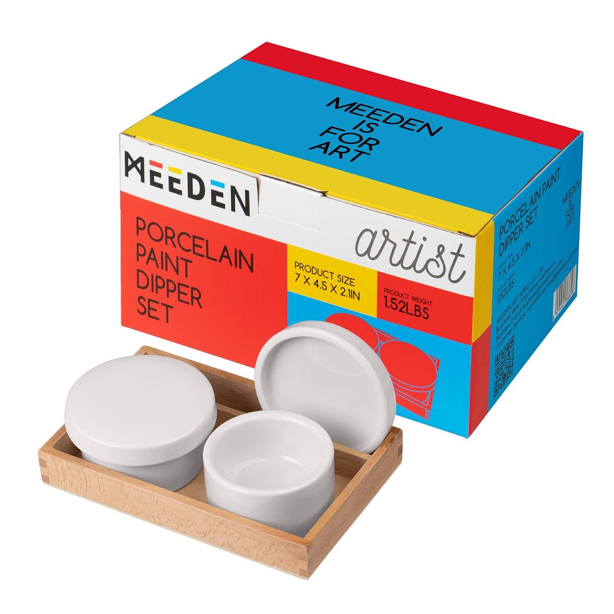 MEEDEN 22-Well Ceramic Watercolor Palette: Porcelain Artist Paint Palette