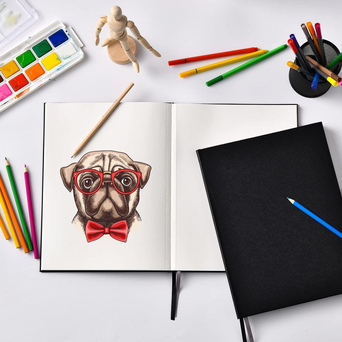 Hardcover Sketch Book, Sketchbook Drawing Pad,160GSM Thick Sketching Paper