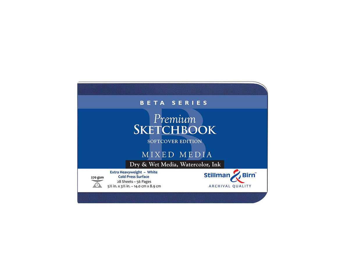 Stillman & Birn Beta Series Softcover Sketchbook, 8" x 10", 270 GSM (Extra Heavyweight), White Paper, Cold Press Surface