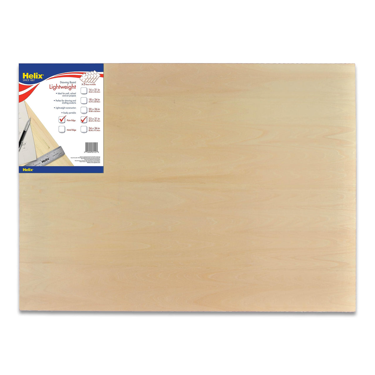Helix - Wooden Drawing Board - Plain Edge - Lightweight - 24 x 36 inch