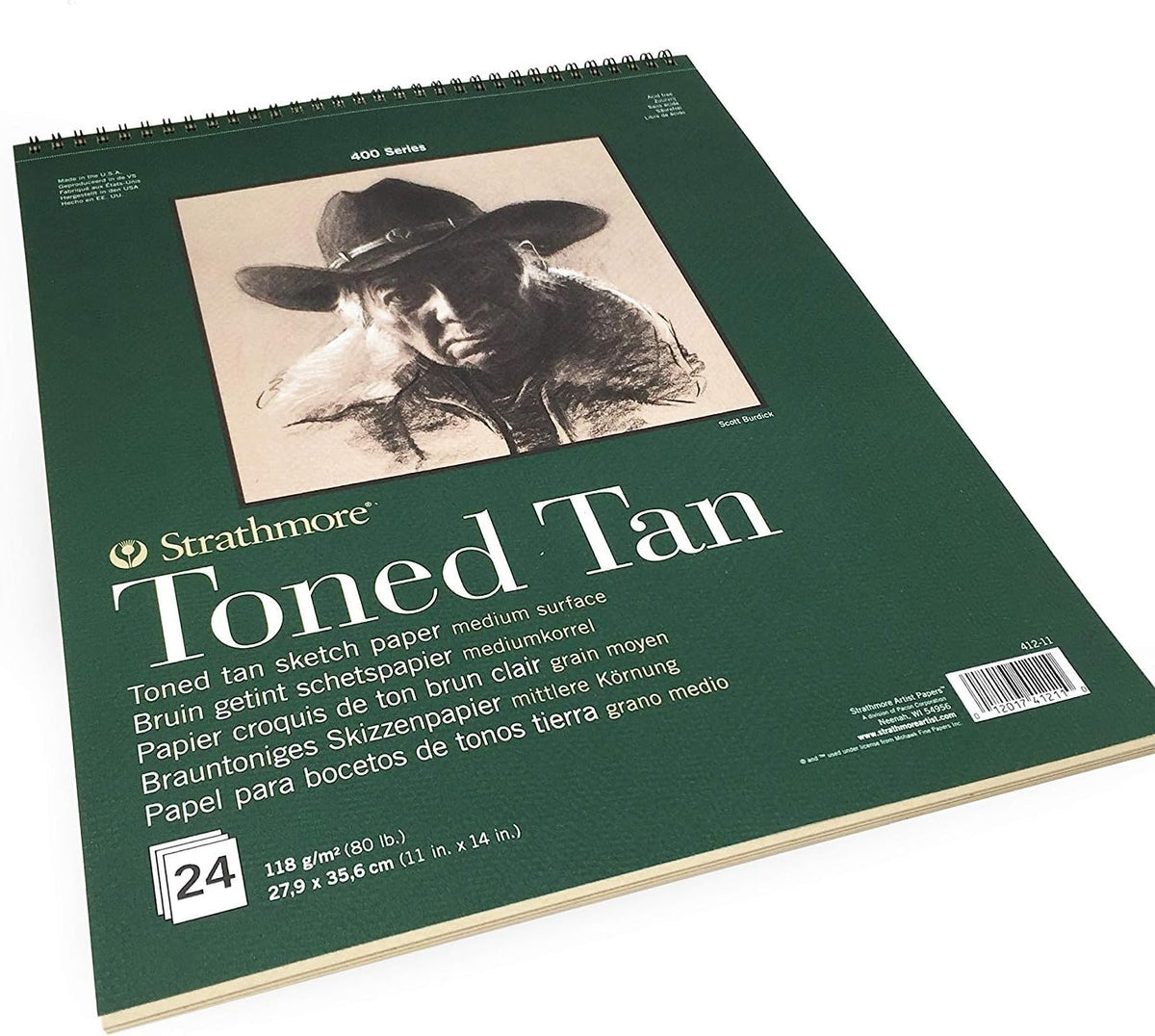 Strathmore 400 Series Sketch Pad, Toned Tan, 11x14 inch, 24 Sheets