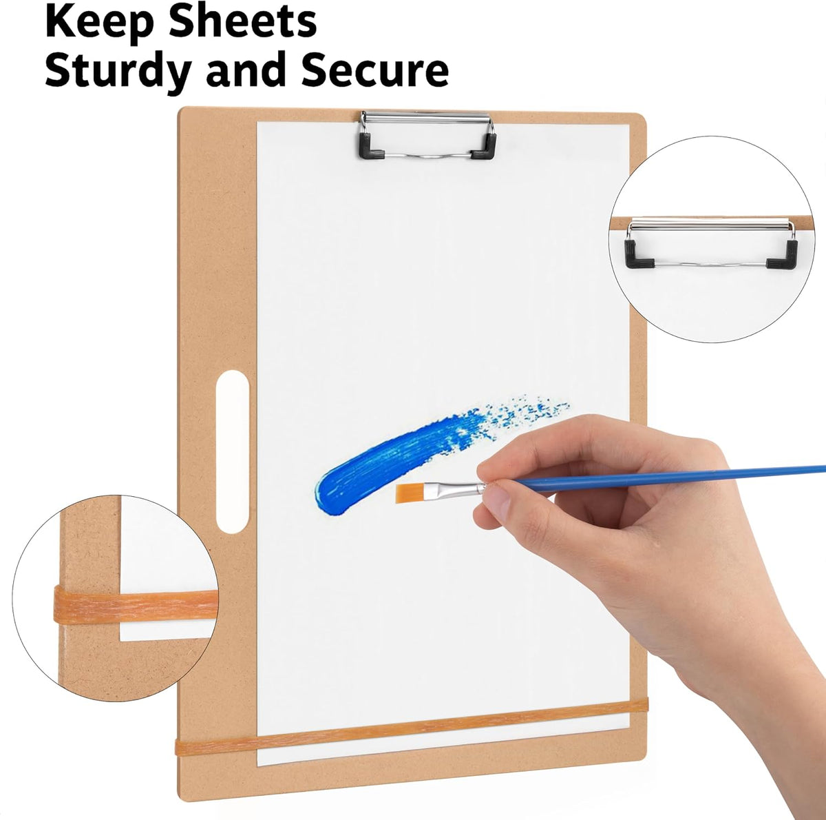 13"x17" Drawing Board with Clip, Rubber Bands and Carry Handle