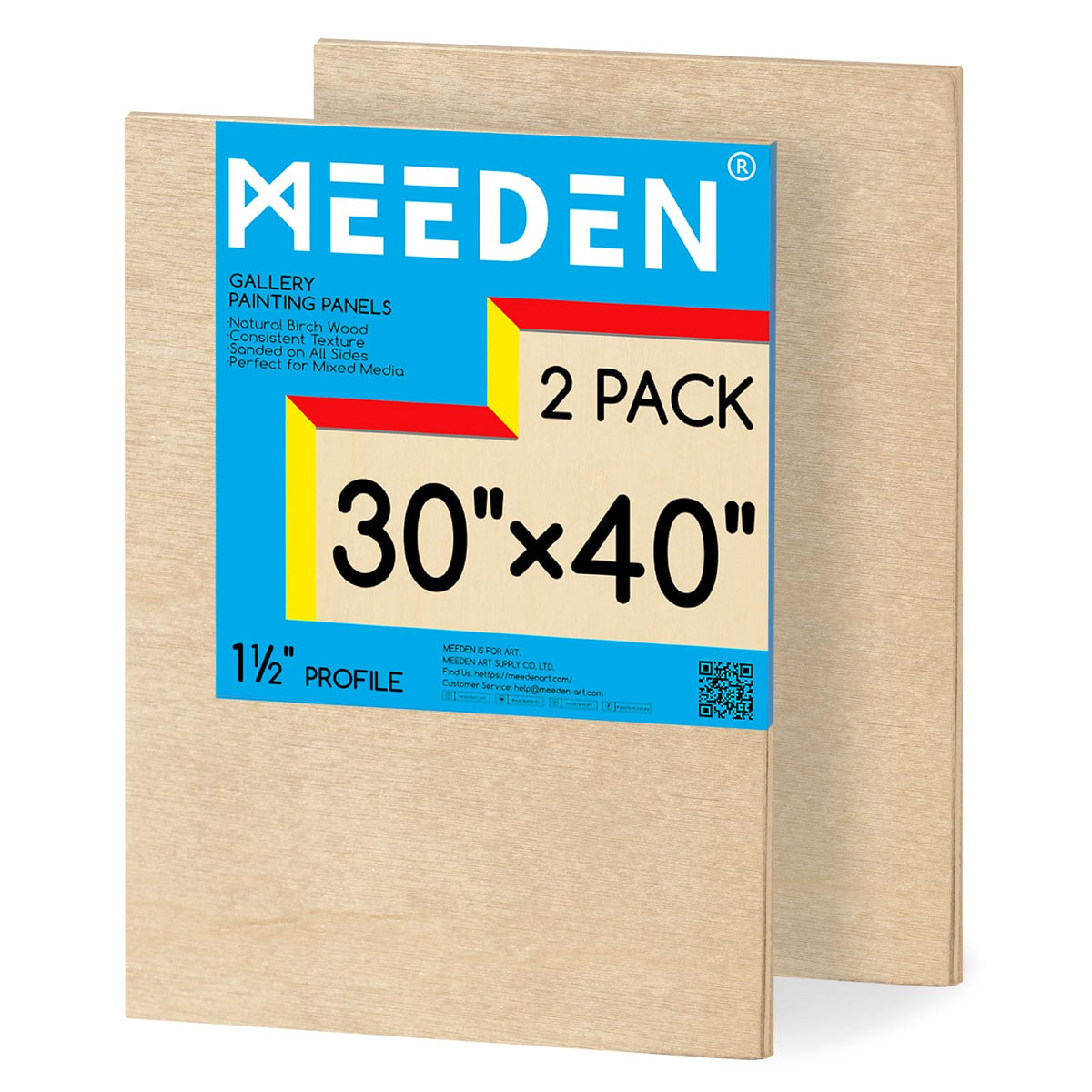 MEEDEN Unfinished Wood Canvas Board:6x6 Canvas Panel Pack of 4