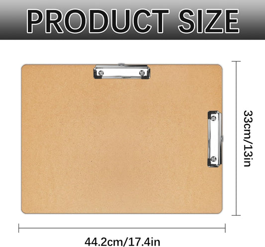 6 PCS Extra Large 11x17 Clipboard, Wood Cleats with Low Profile Clips for Drawing, Sketching, and Art Boards, Horizontal Wood Lapping, Landscape Layout (3Mm Thickness)