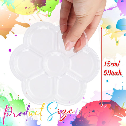 AmazingSpark 50 Pcs Paint Tray Palettes 5.5 in Disposable Flower Paint Tray