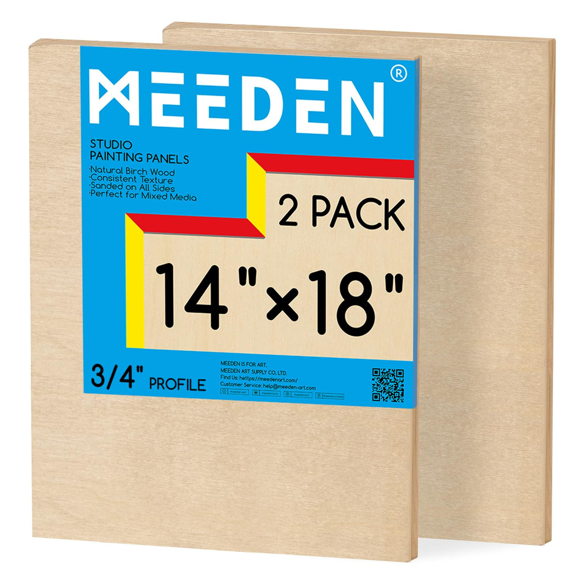 MEEDEN Unfinished Wood Canvas Board:18x18 Canvas Panel Pack of 2