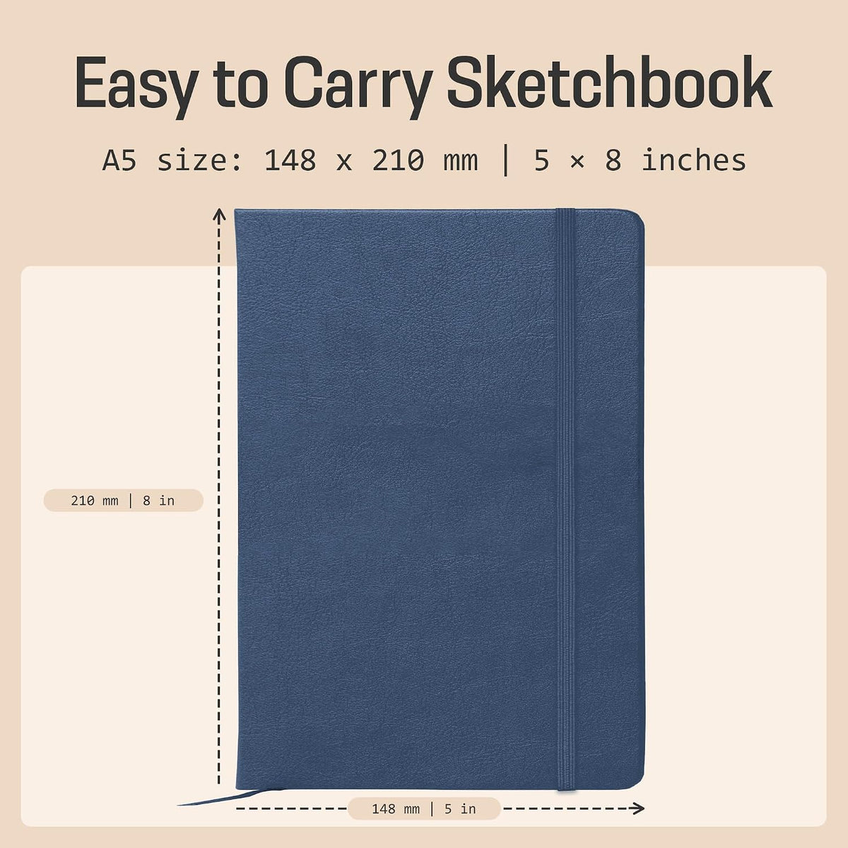 BROWNSTONE JOURNALS A5 Sketch Book Hardcover - 80 Sheets 100 GSM Paper