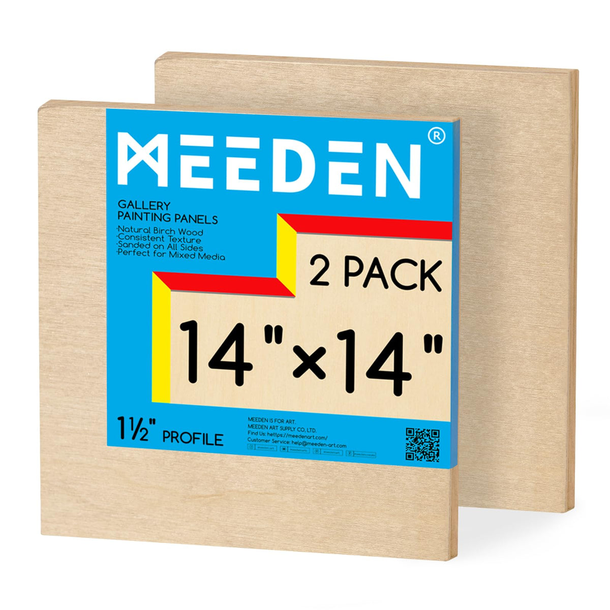 MEEDEN Unfinished Wood Canvas Board:6x6 Canvas Panel Pack of 4