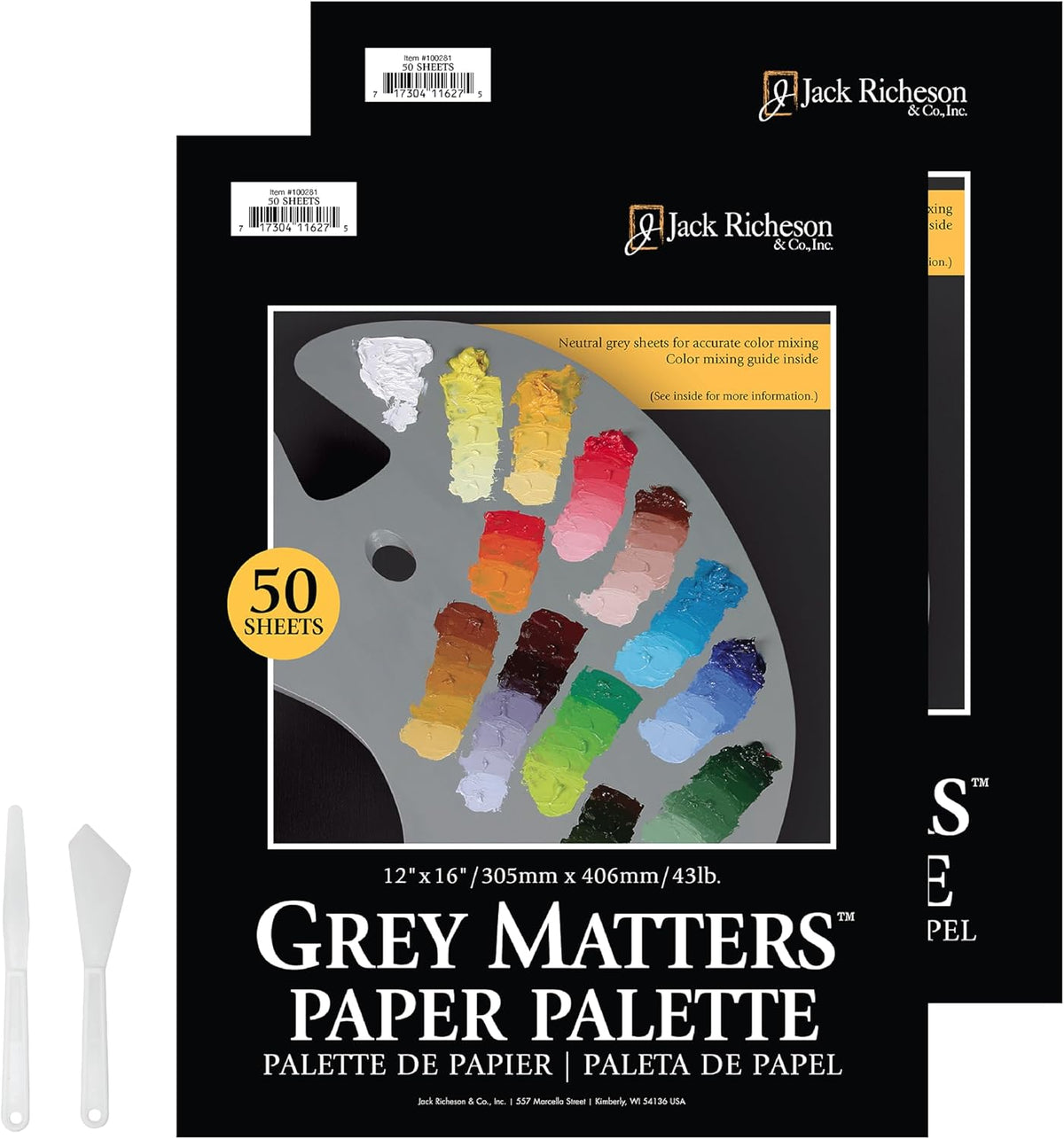 Jack Richeson Grey Matters Paper Palette, 12 by 16-Inch, 50 Sheets - JACK-100281