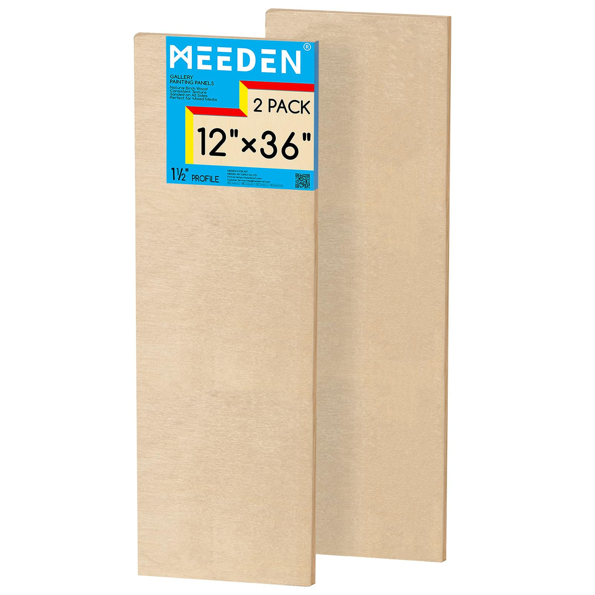 MEEDEN Unfinished Wood Canvas Board:6x6 Canvas Panel Pack of 4