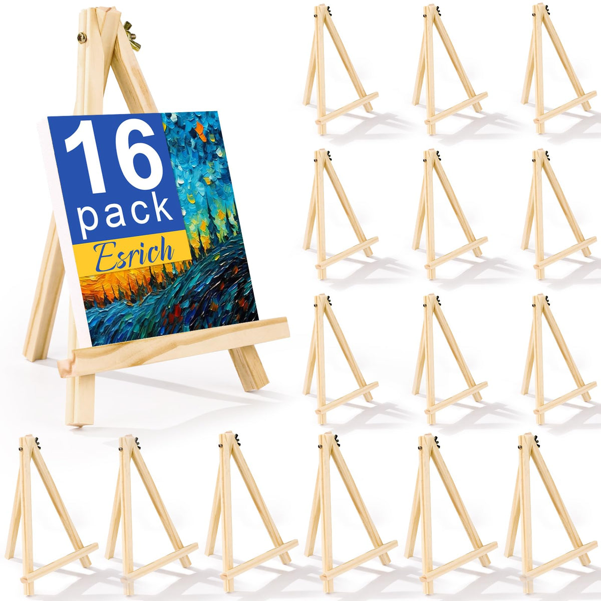 ESRICH 4 PCS 9 Inch Easel for Painting, Easel Stand for Painting Canvas