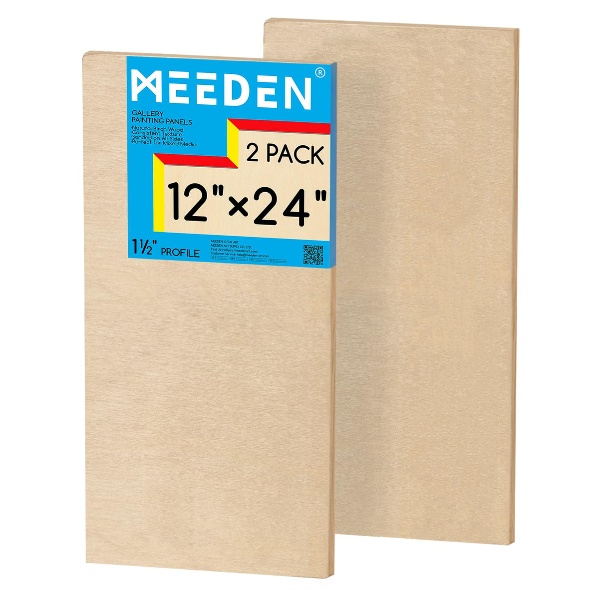 MEEDEN Unfinished Wood Canvas Board:6x6 Canvas Panel Pack of 4