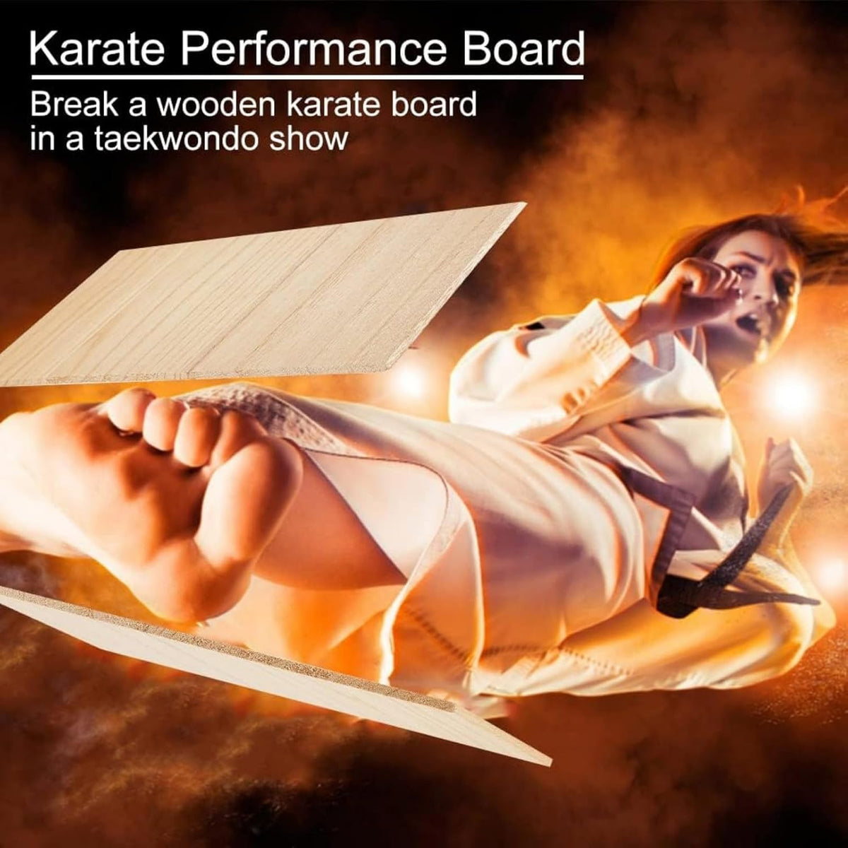 OLYCRAFT 12 Sheets Wooden Karate Breaking Boards 3.5mm Thick Taekwondo Breaking Boards Punching Wood Boards Wooden Kick Board Training Accessory for Karate Practice Performing 11.7x7.9 inch