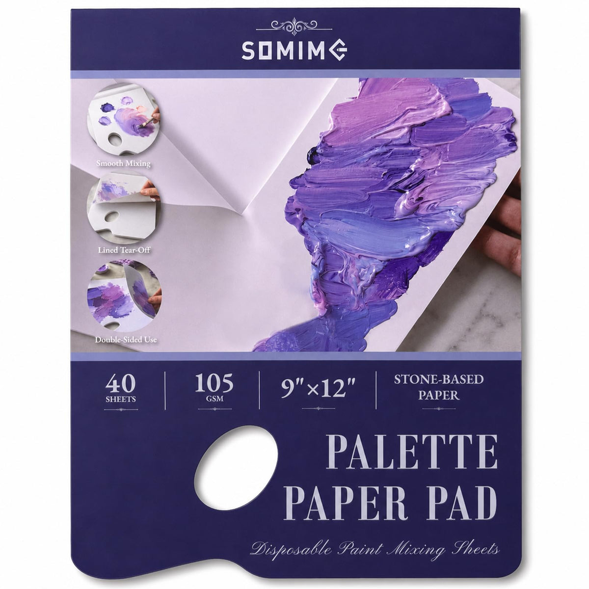 12x16 Palette Paper Pad, 40 Sheets Disposable Paint Palette Paper