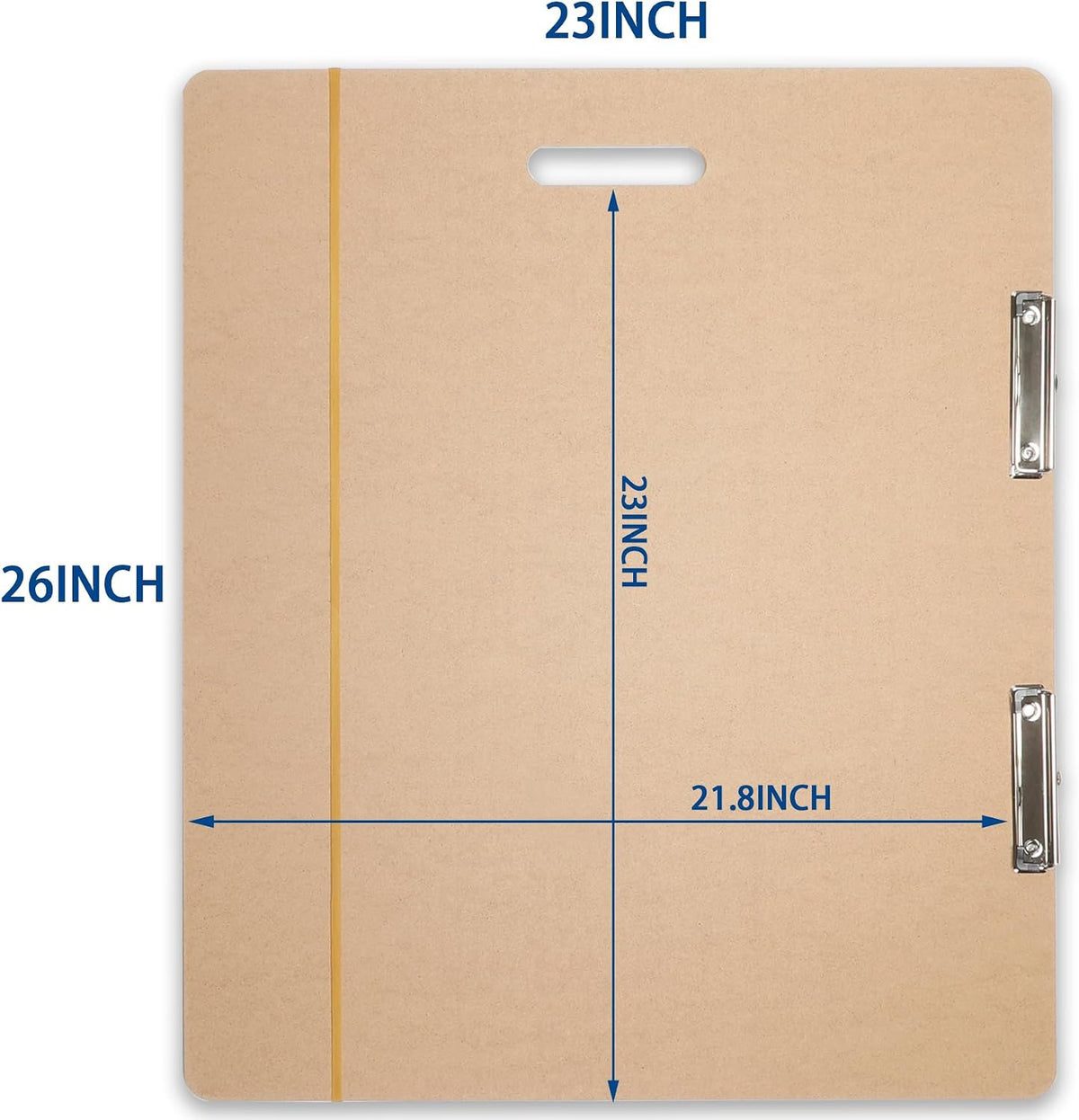 23" x 26" Drawing Board, Artist Sketch Boards with Handle for Drafting Art, Portable Wooden Clipboard for Studio Fit in Artists Tote