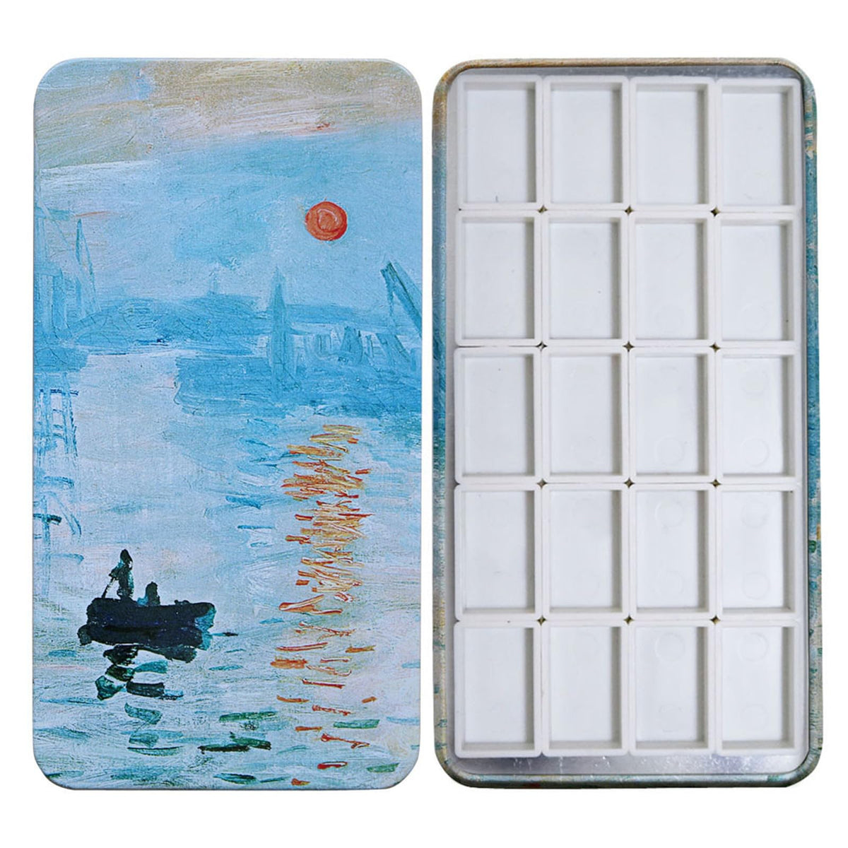 FCLUB Metal Watercolor Palette with 20 Wells Full Pans and Magnetic Strips