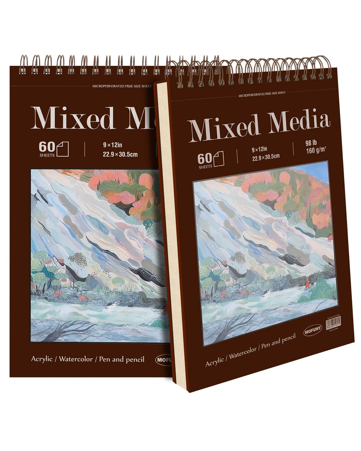 MOFUNY Mixed Media Sketchbook 9x12, Drawing Paper Pad 60 Sheets_98lb/160gsm