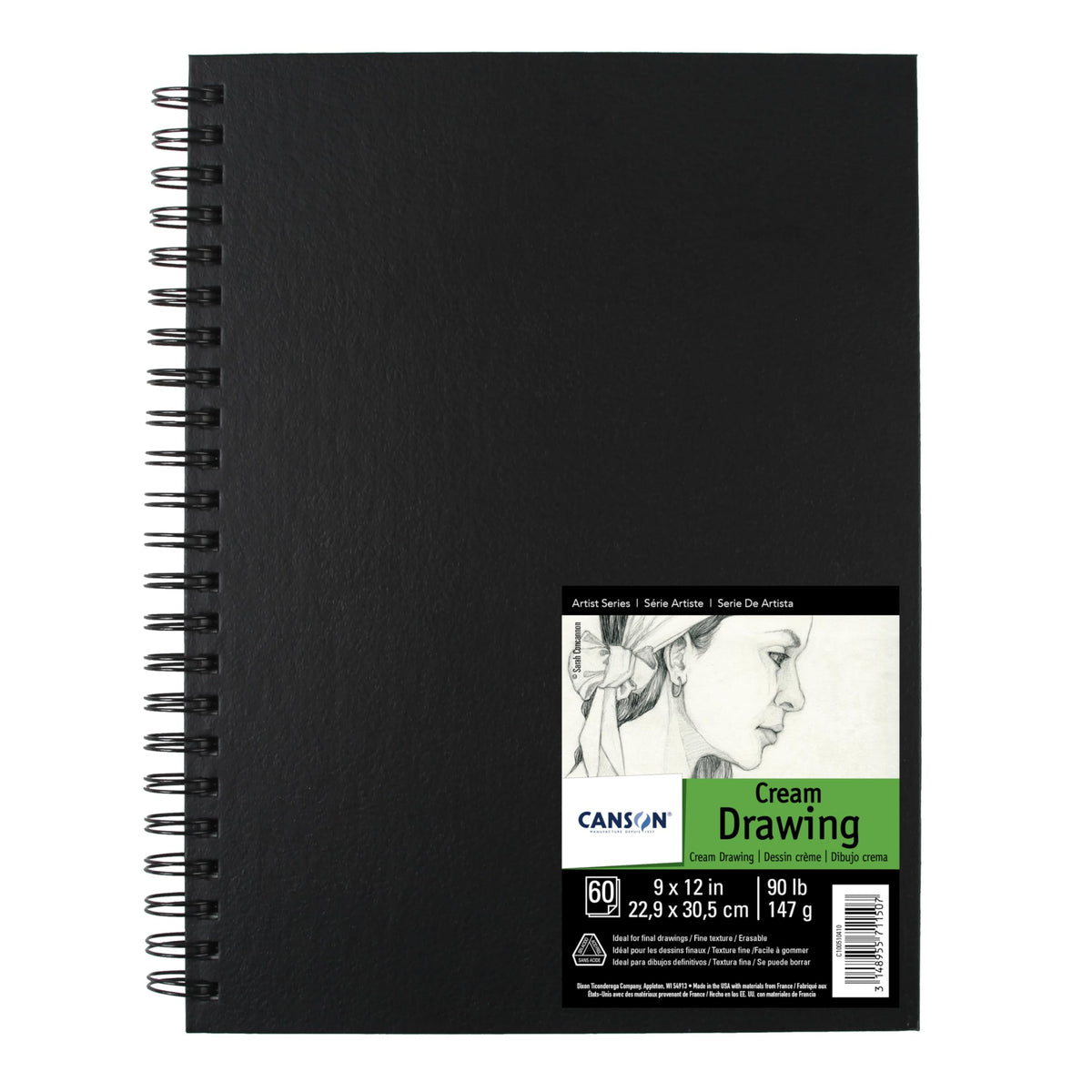 Canson Drawing Paper Art Book, Cream White, 9x12 in