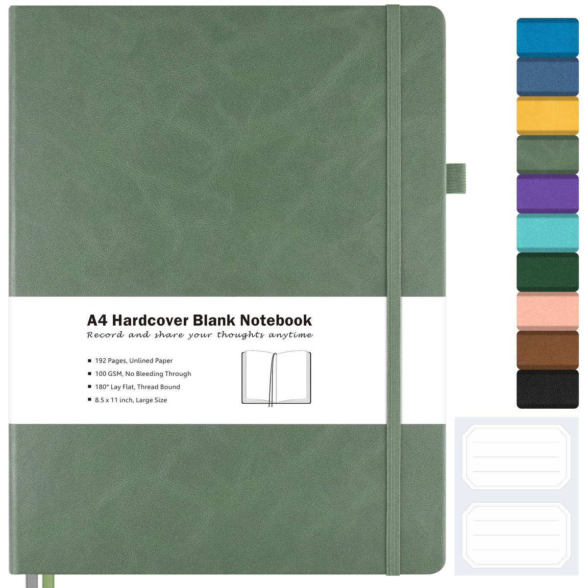 Blank Notebook Hardcover Sketch Book, 8.5 x 11 Blank Journal No Bleed Paper