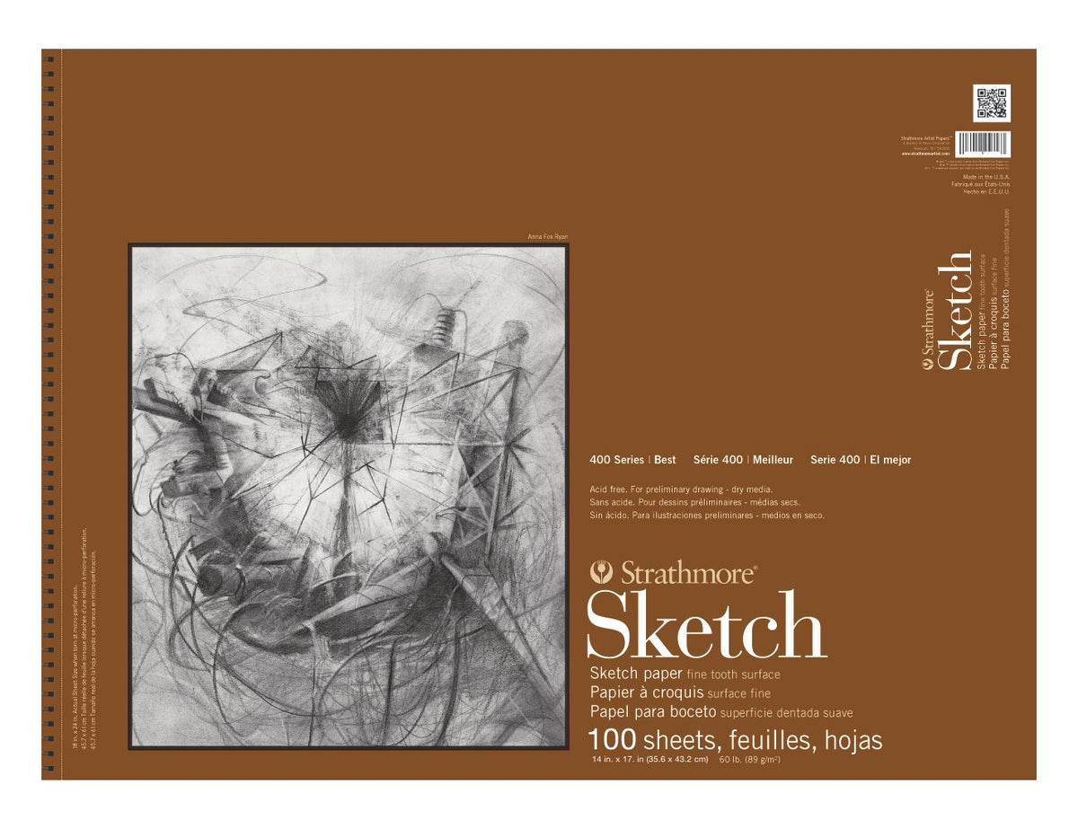 Strathmore 400 Series Sketch Pad, 9x12 inch, 100 Sheets - Artist Sketchbook for Drawing, Illustration, Art Class Students