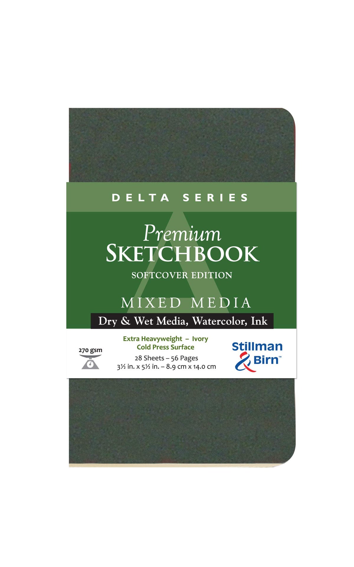 Stillman & Birn Delta Series Softcover Sketchbook, 5.5" x 3.5", 270 GSM (Extra Heavyweight), Ivory Paper, Cold Press Surface