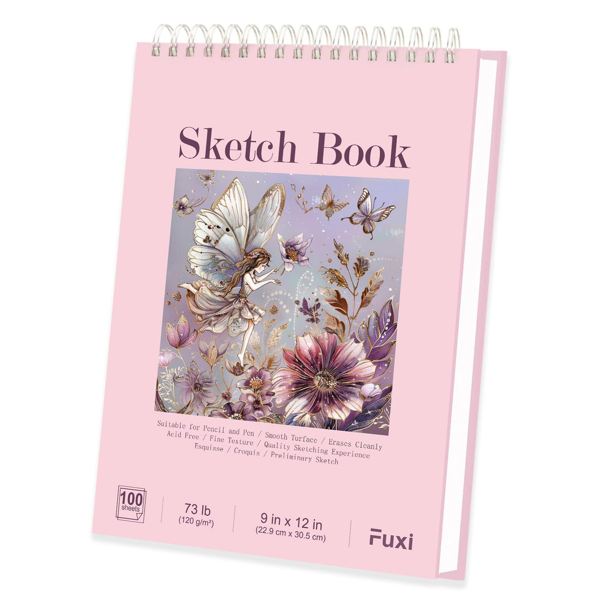 Fuxi Sketch Book 8.5x11, Top Spiral-Bound Sketchbook, 100Sheets_68lb/100gsm