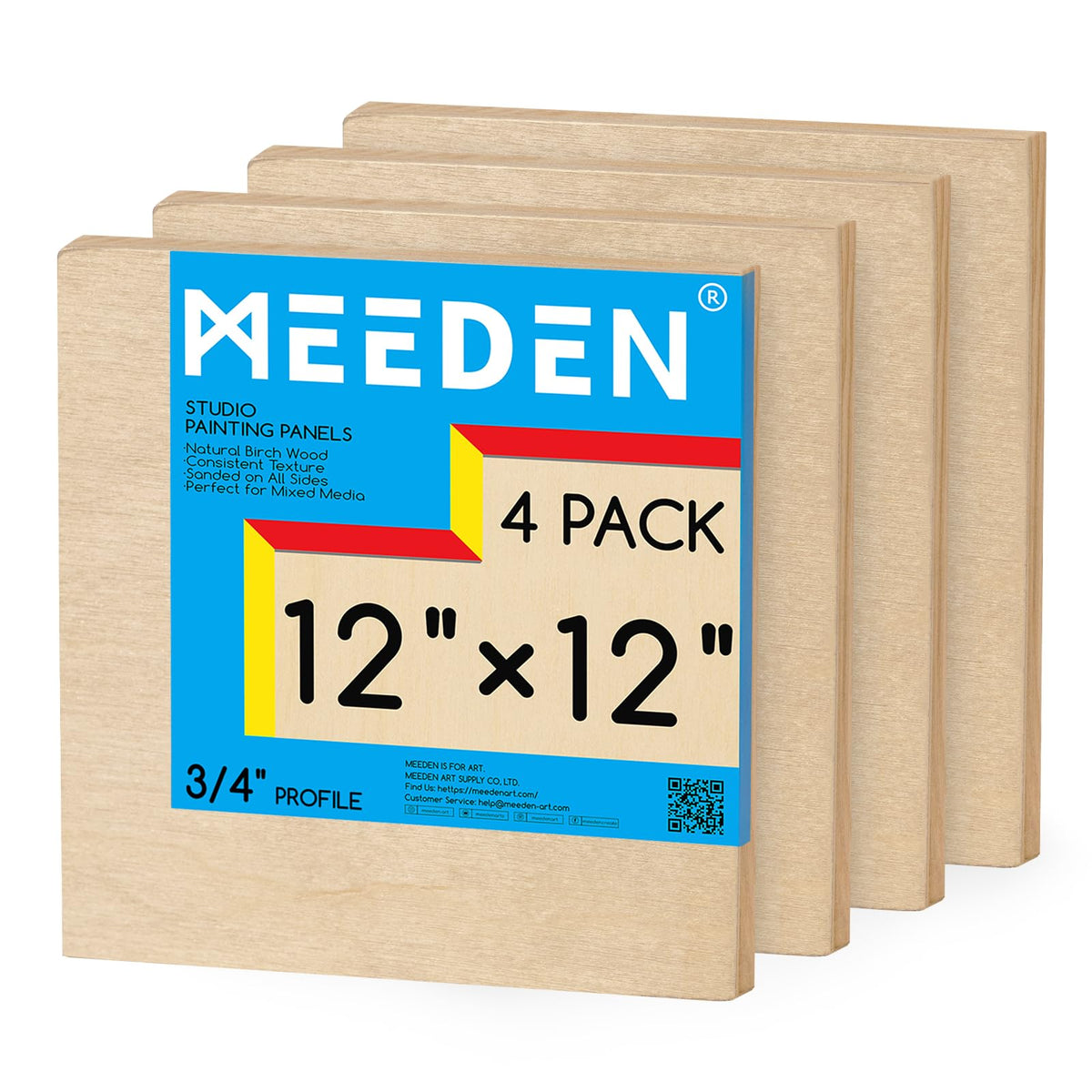 MEEDEN Unfinished Wood Canvas Board:18x18 Canvas Panel Pack of 2